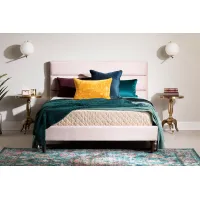 Maliza Pink Full Tufted Upholstered Platform Bed - South Shore