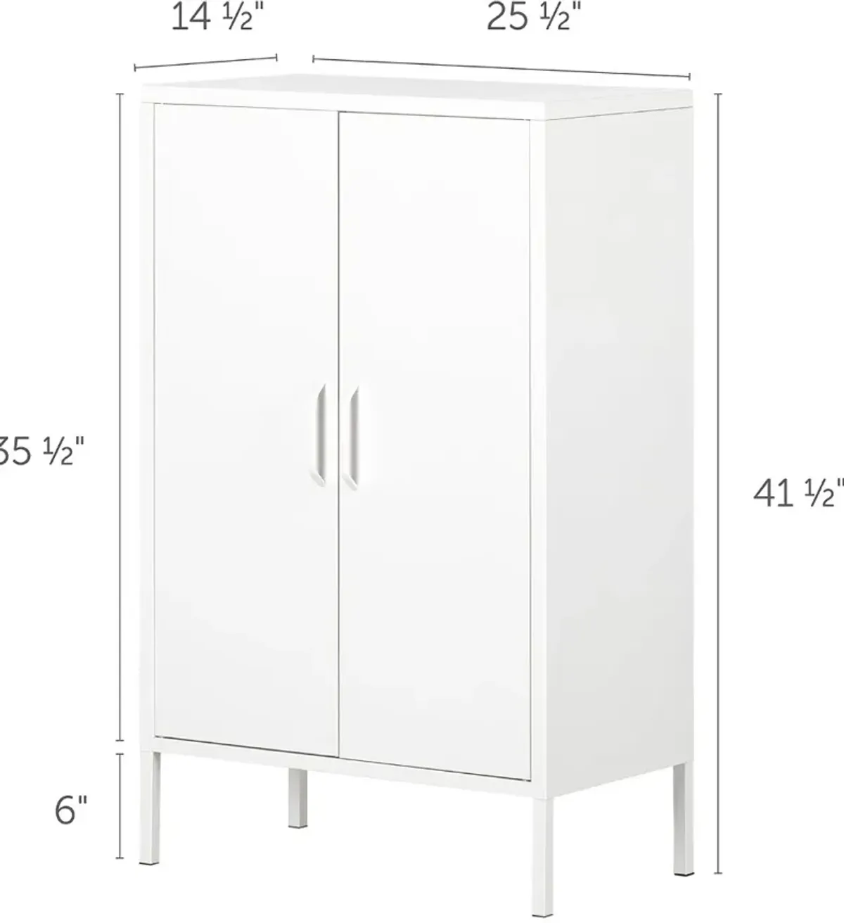 Eddison White 2-Door Storage Cabinet