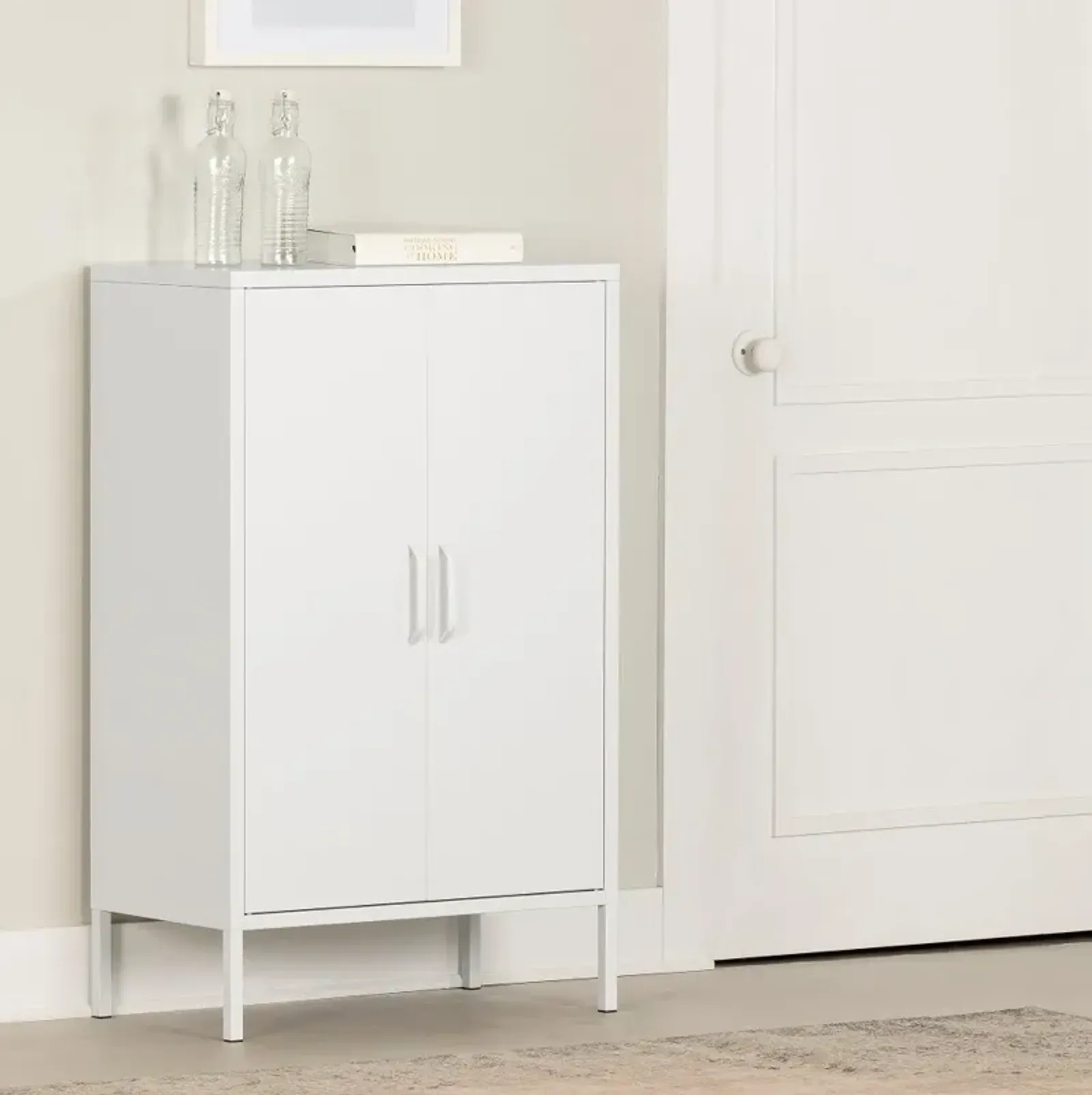 Eddison White 2-Door Storage Cabinet