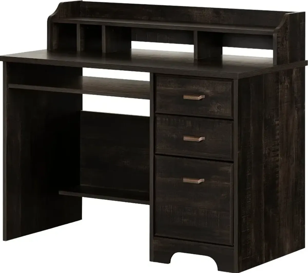 Versa Black Computer Desk with Hutch - South Shore