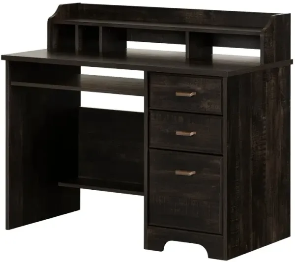 Versa Black Computer Desk with Hutch