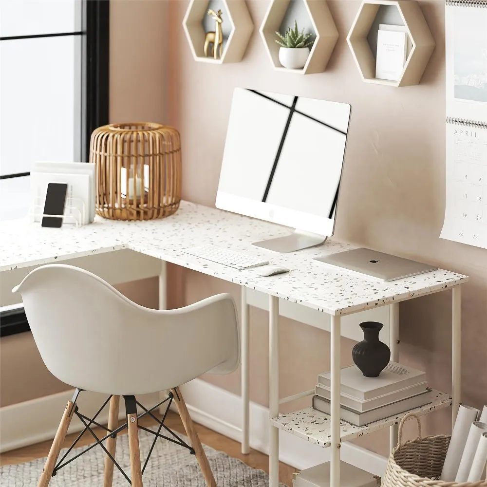 Berkeley Terrazzo L-Shaped Desk