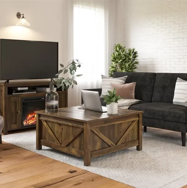 Farmington Medium Brown Lift-Top Coffee Table