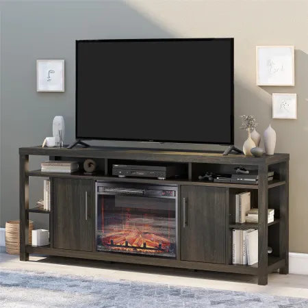 Garrick Espresso 75" Electric Fireplace TV Console