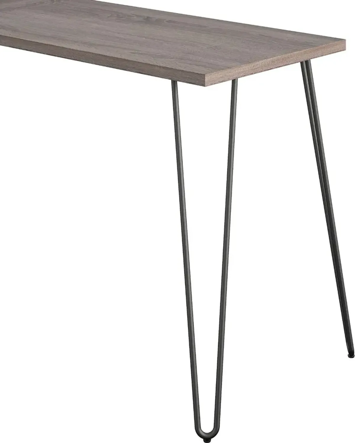 Haven Distressed Gray Oak L-Shaped Desk with Riser