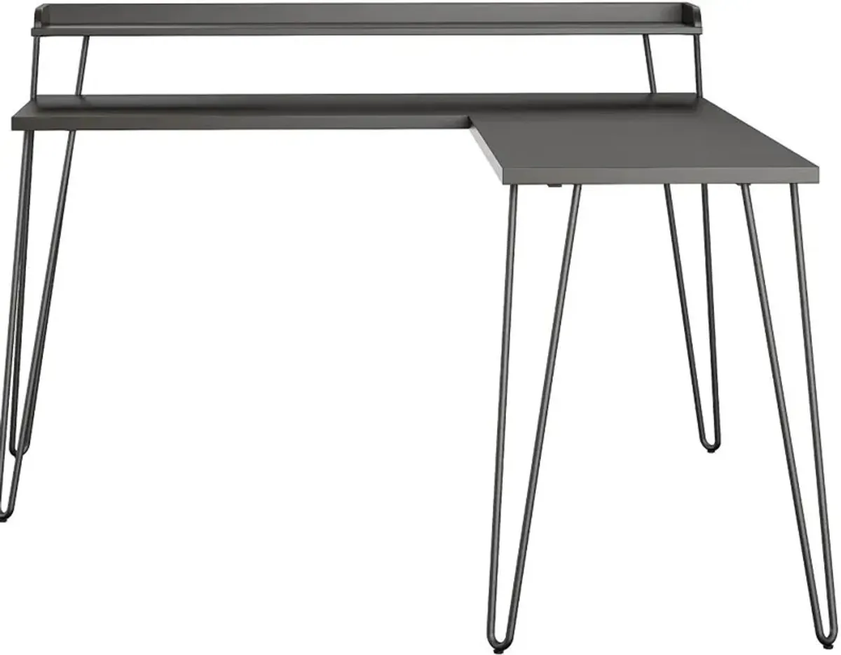 Haven Espresso L-Shaped Desk with Riser