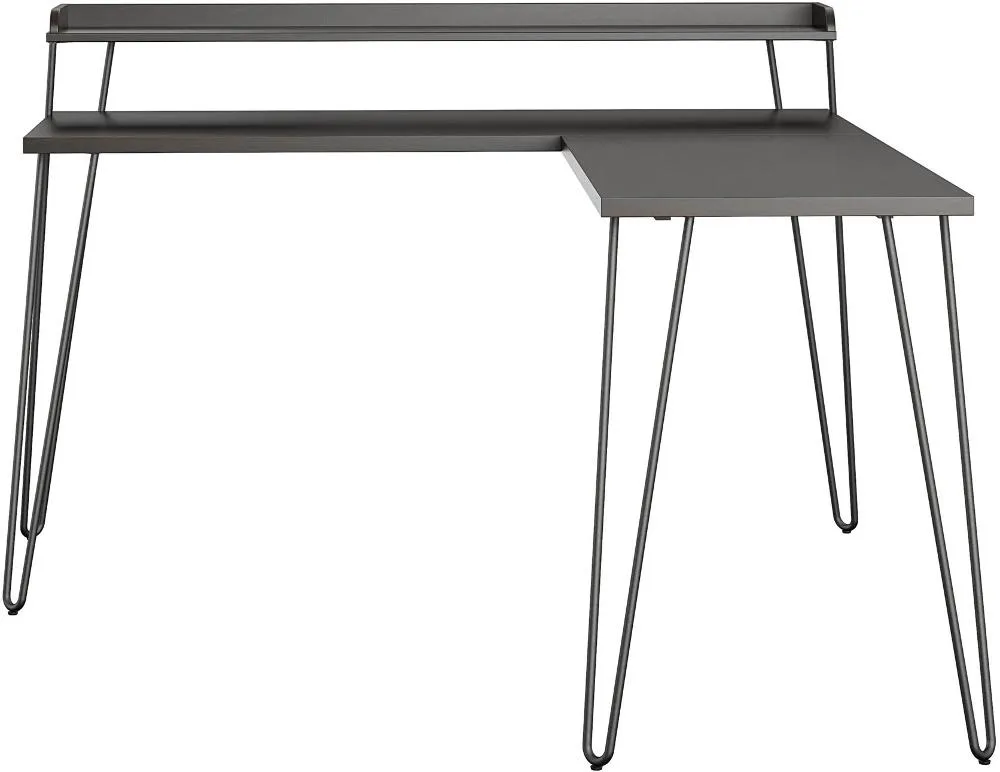 Haven Espresso L-Shaped Desk with Riser