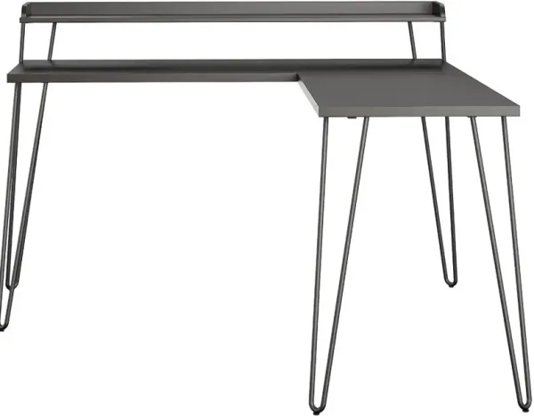 Haven Espresso L-Shaped Desk with Riser