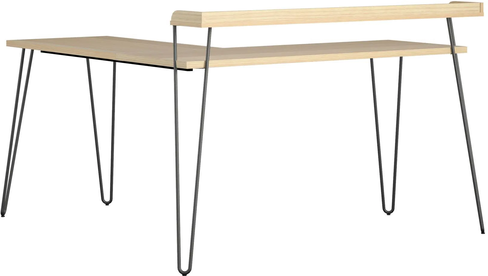 Haven Natural L-Shaped Desk with Riser