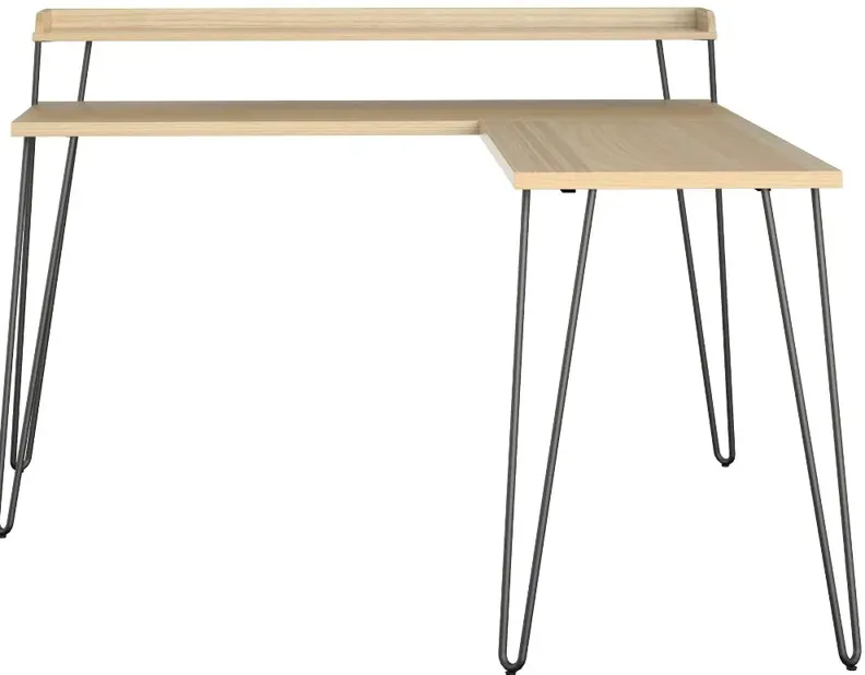 Haven Natural L-Shaped Desk with Riser