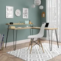 Haven Natural L-Shaped Desk with Riser