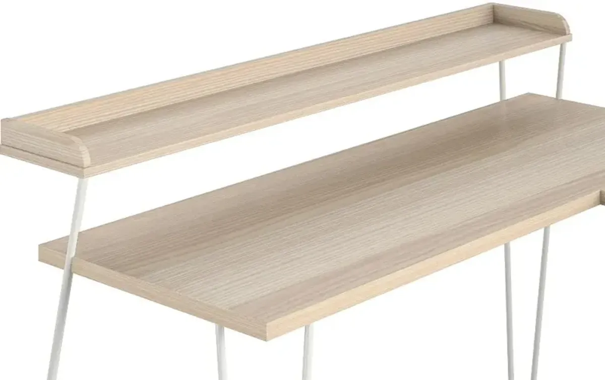 Haven Natural L-Shaped Desk with Riser