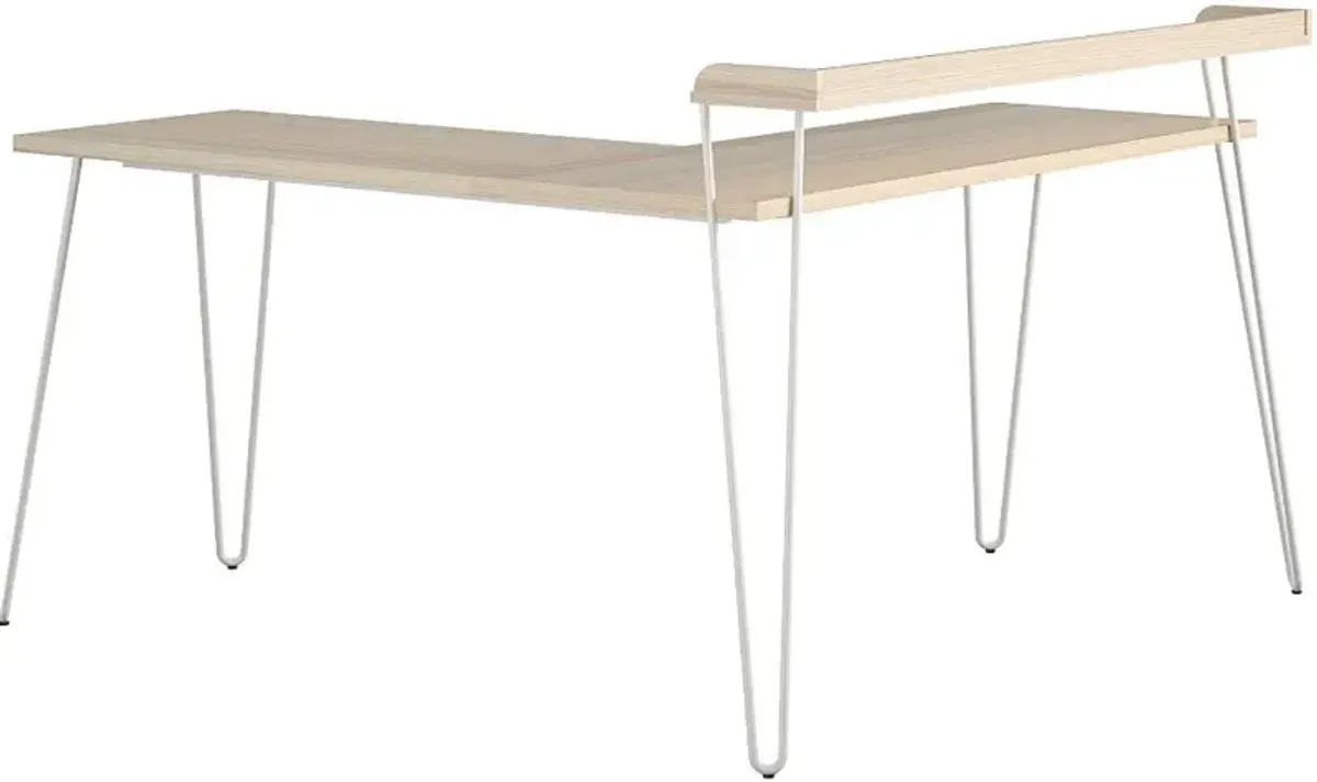 Haven Natural L-Shaped Desk with Riser