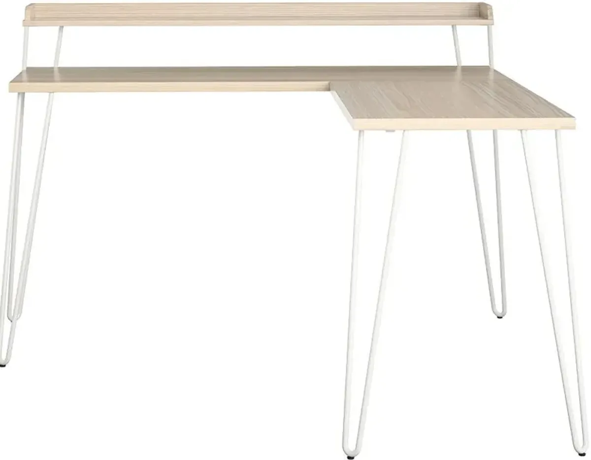 Haven Natural L-Shaped Desk with Riser