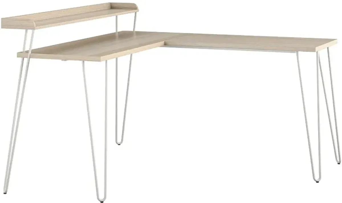 Haven Natural L-Shaped Desk with Riser