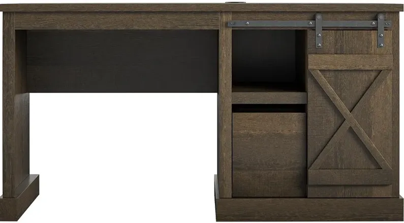 Knox County Brown Single Pedestal Computer Desk