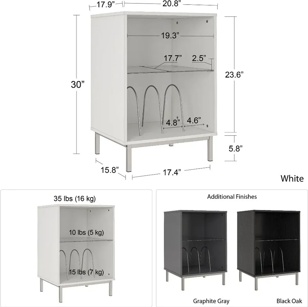 Lumina Gray Turntable Stand