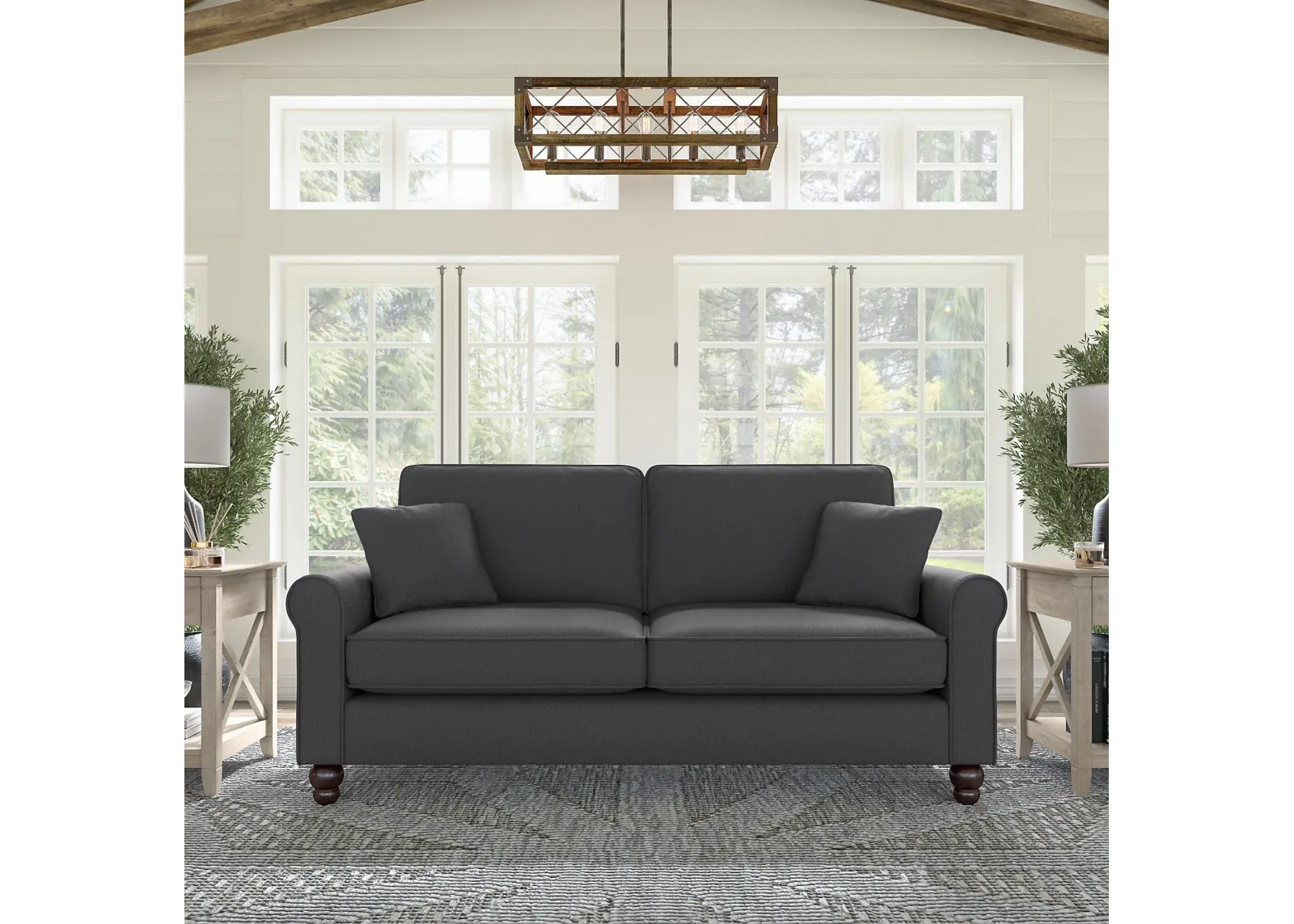 Hudson Charcoal Gray Sofa - Bush Furniture