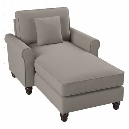 Hudson Beige Chaise Lounge with Arms - Bush Furniture