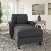 Hudson Charcoal Gray Chaise Lounge with Arms - Bush Furniture