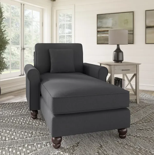 Hudson Charcoal Gray Chaise Lounge with Arms - Bush Furniture