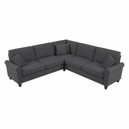 Hudson Charcoal Gray L Shaped Sectional - Bush Furniture