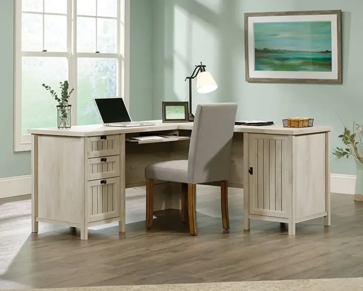 Costa Chestnut Beige L-Shaped Desk