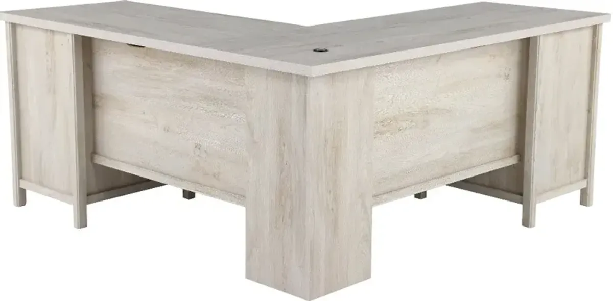 Costa Chestnut Beige L-Shaped Desk