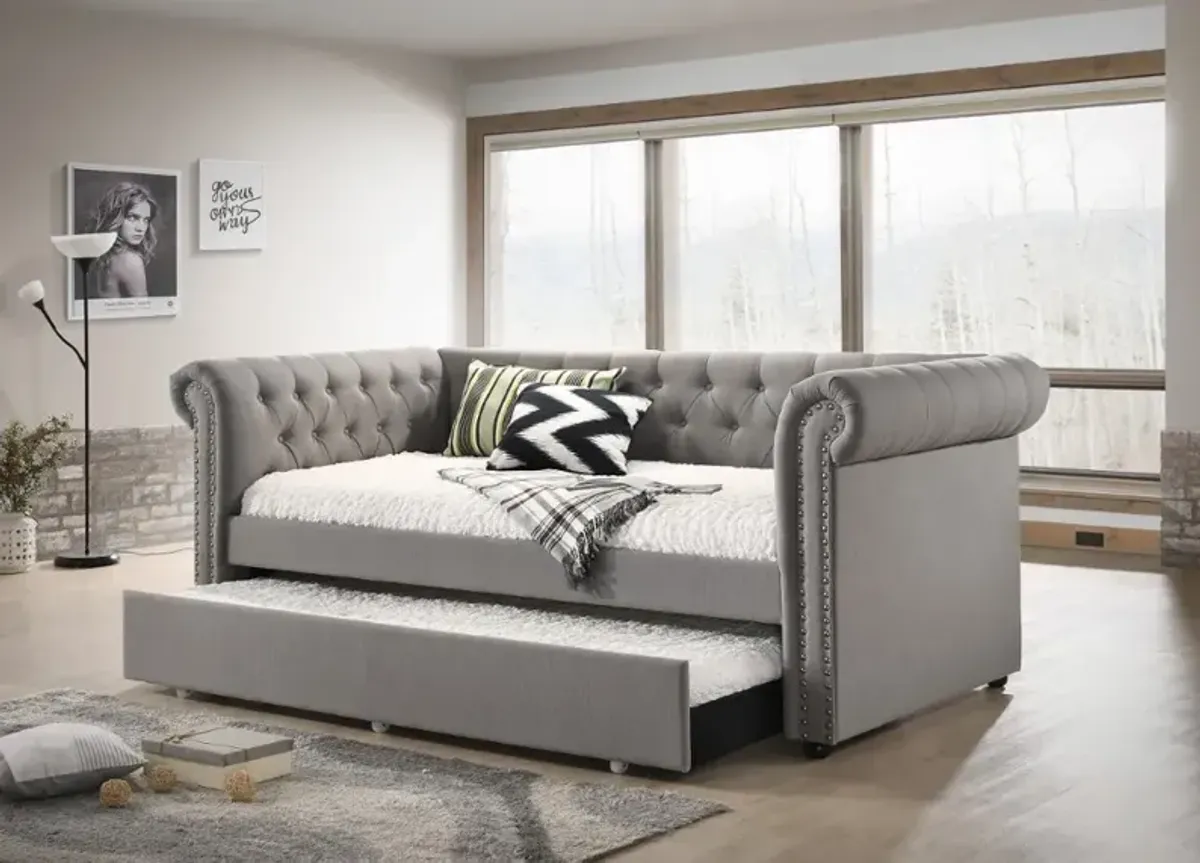 Ellie Dove Gray Twin Daybed with Trundle