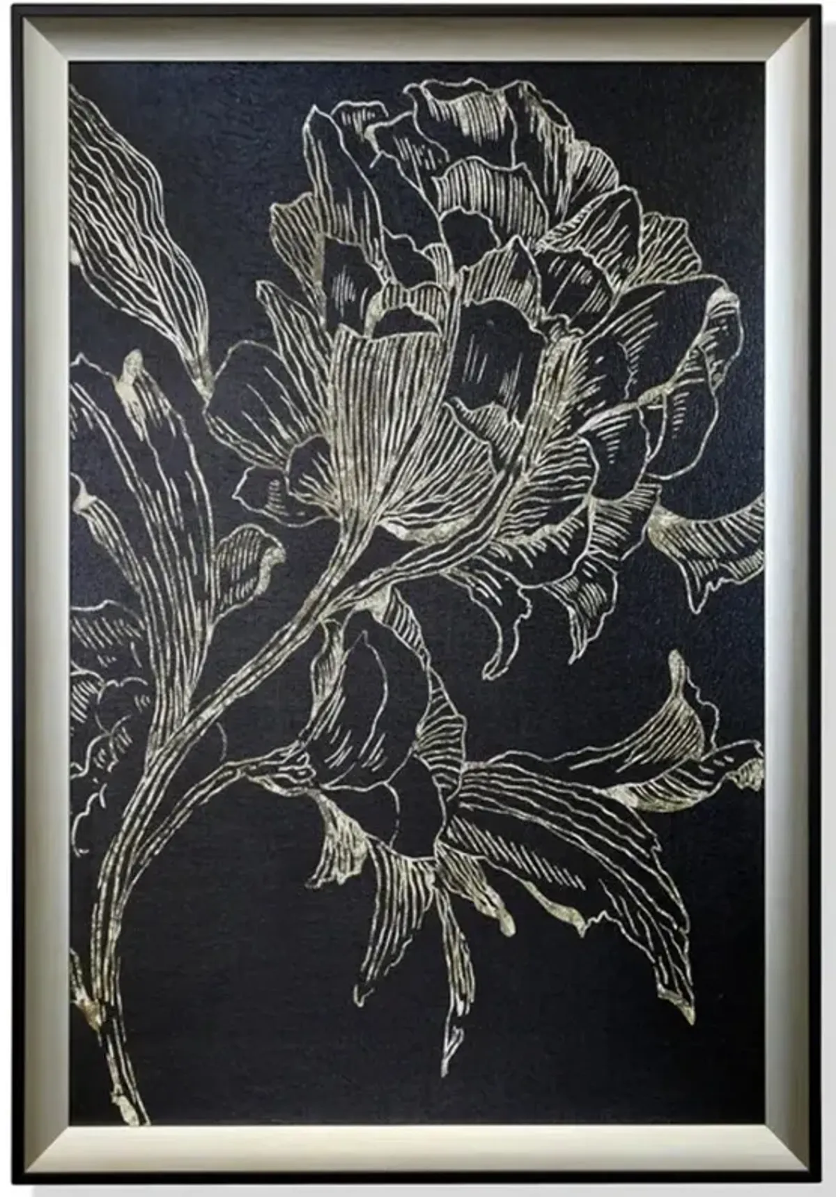 Folklore Black and Silver Flower Wall Art