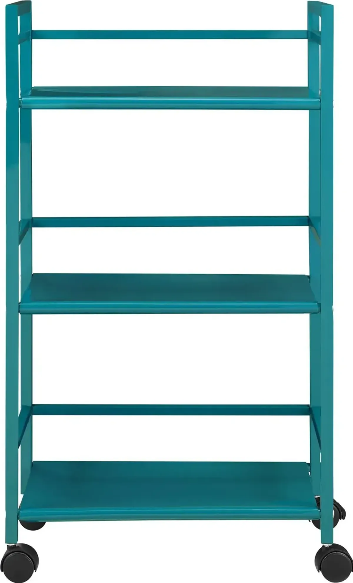 Marshall Teal 3 Shelf Metal Rolling Utility Cart