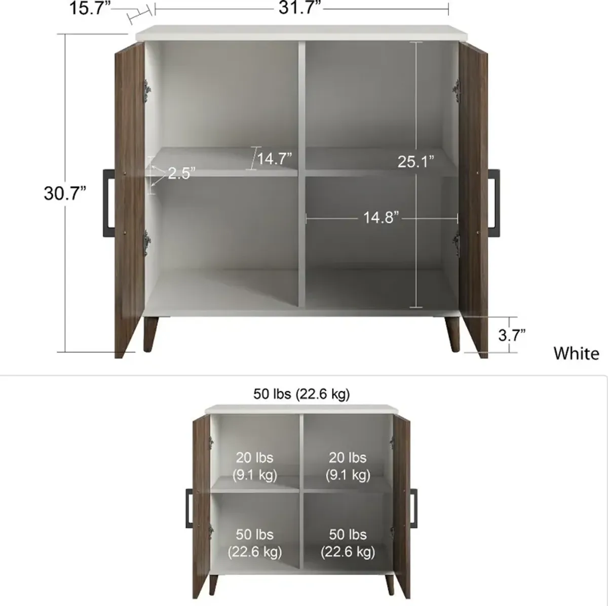 Modern White Accent Cabinet