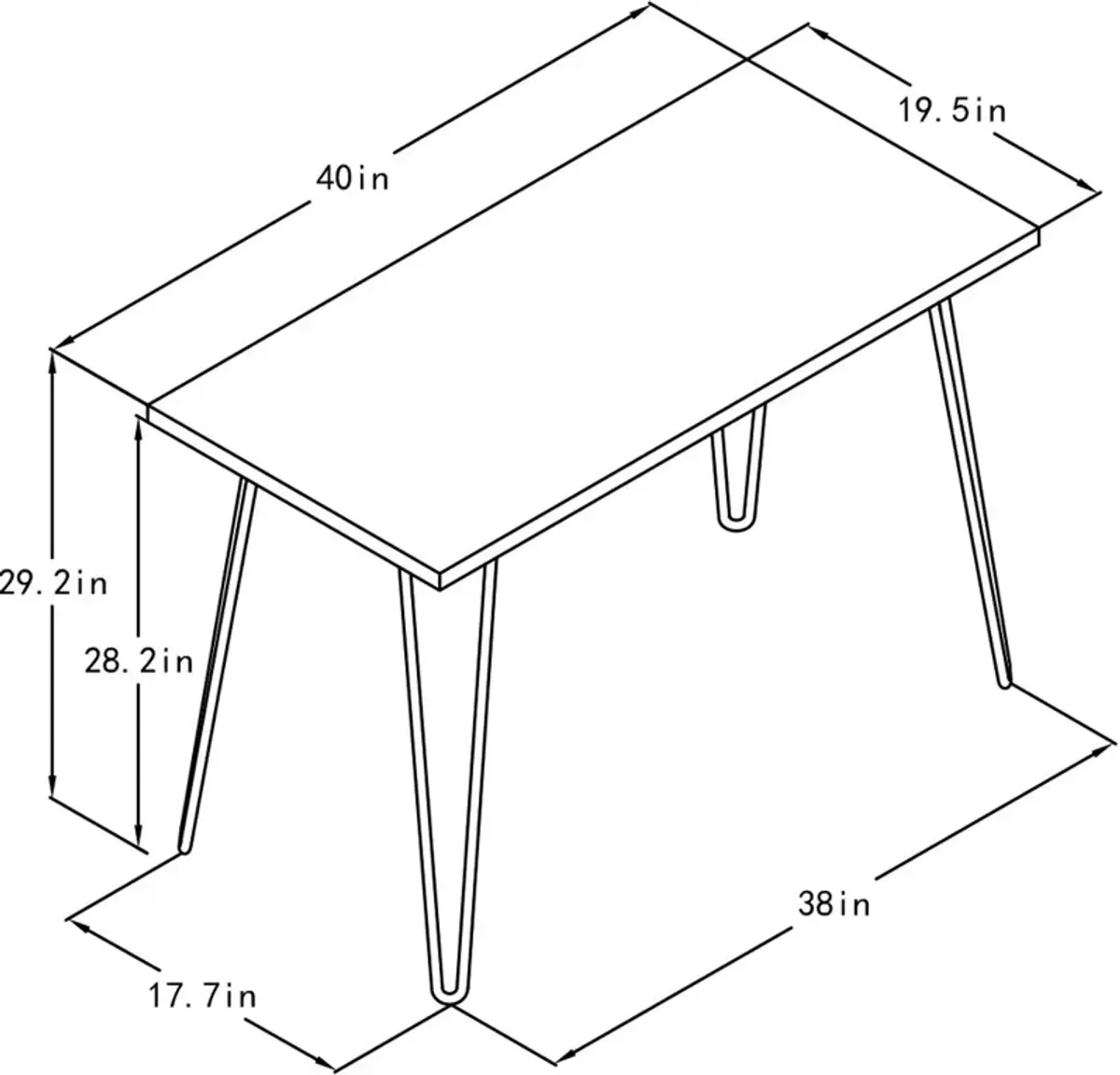 Owen White & Gold Retro Computer Desk