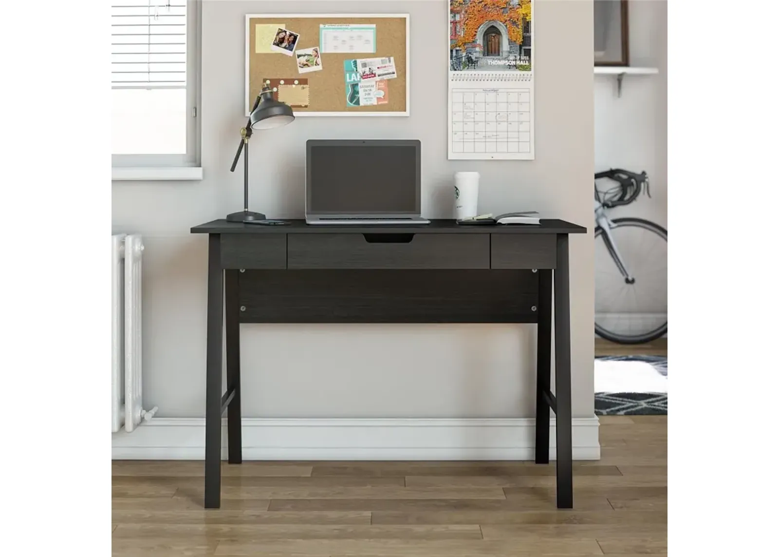 Oxford Black Oak Computer Desk with Drawer