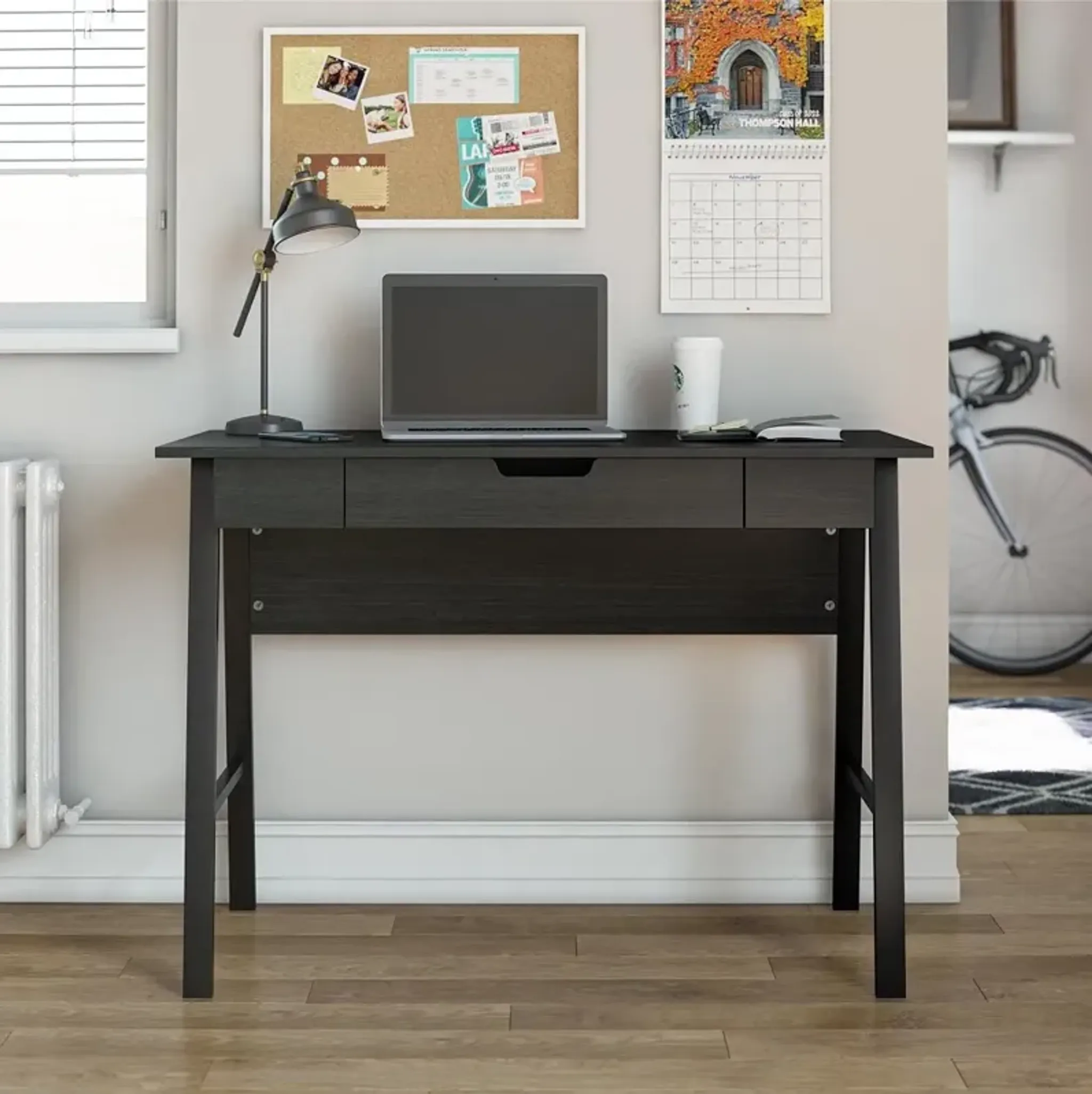 Oxford Black Oak Computer Desk With Drawer Rc Willey | Furniture.com