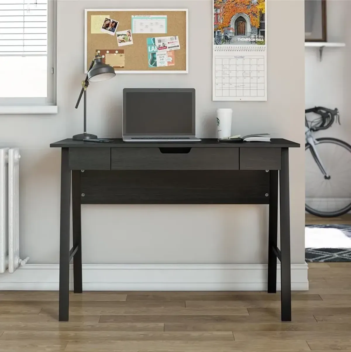 Oxford Black Oak Computer Desk with Drawer