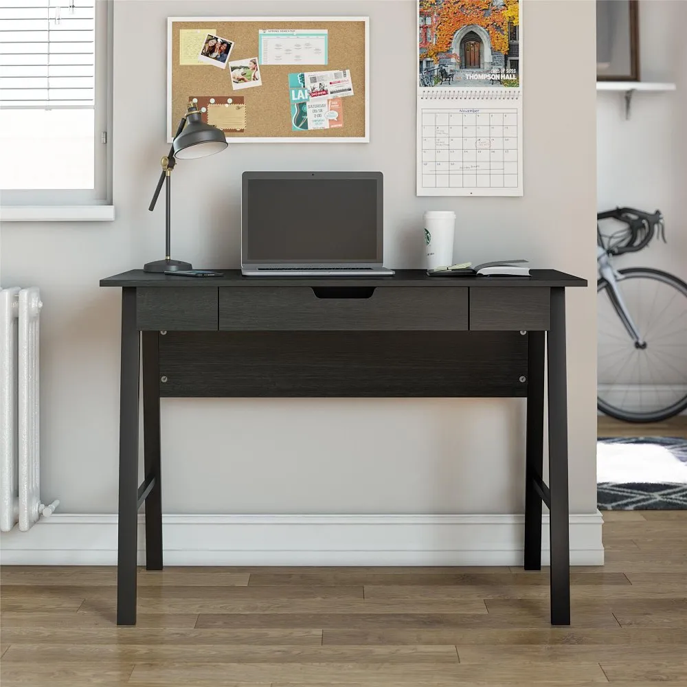 Oxford Black Oak Computer Desk with Drawer