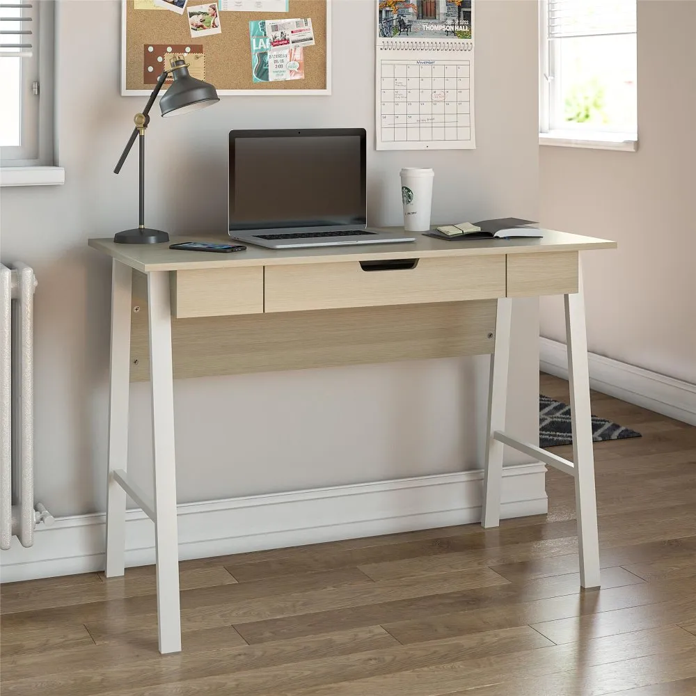 Oxford Pale Oak Computer Desk with Drawer