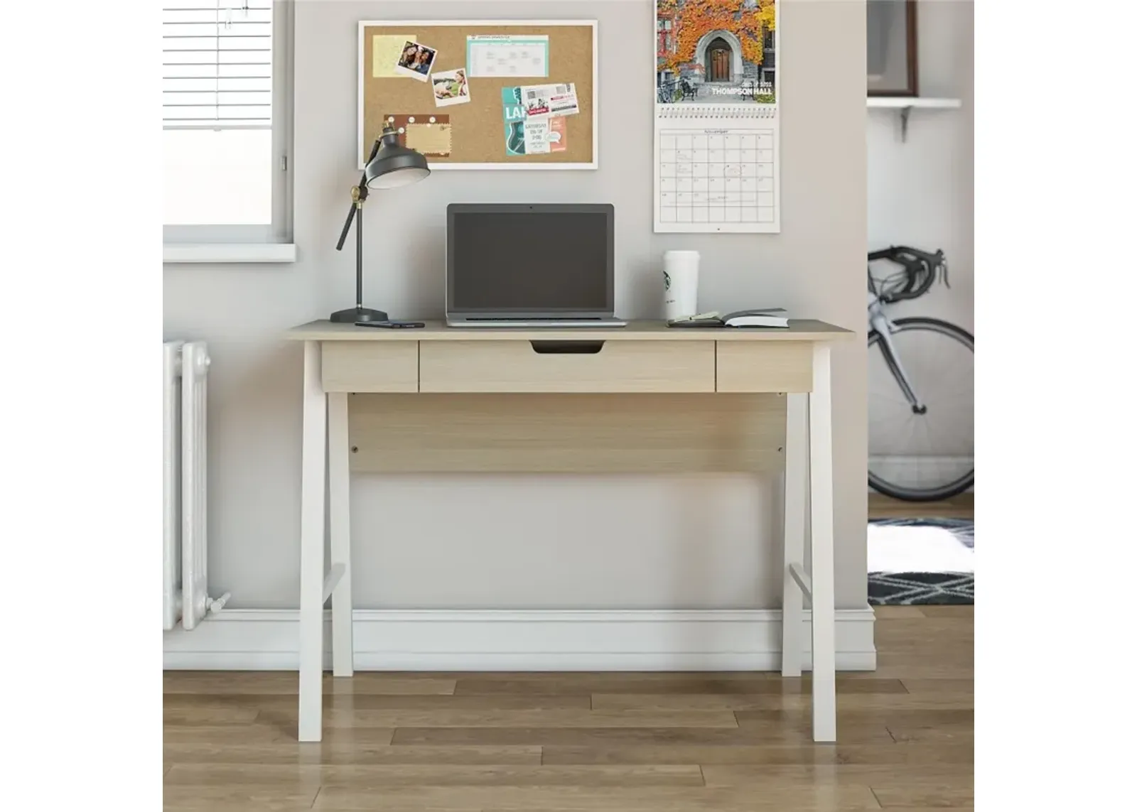 Oxford Pale Oak Computer Desk with Drawer