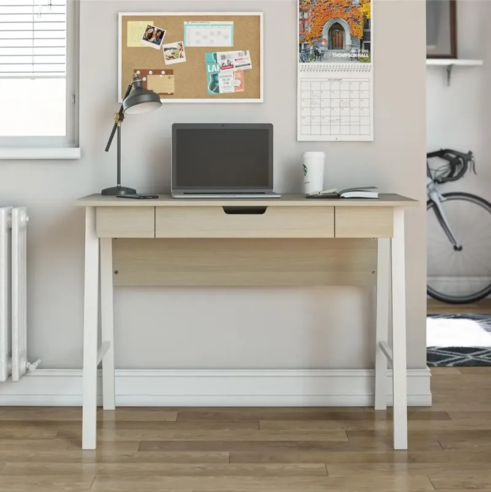 Oxford Pale Oak Computer Desk with Drawer