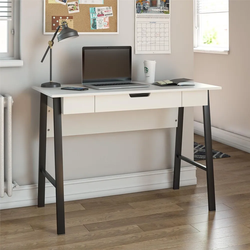 Oxford White Computer Desk with Drawer