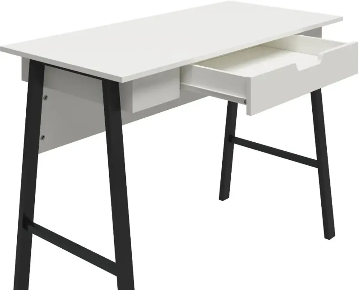 Oxford White Computer Desk with Drawer