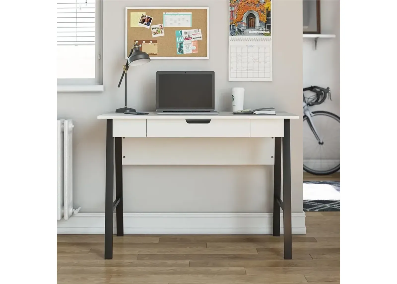 Oxford White Computer Desk with Drawer