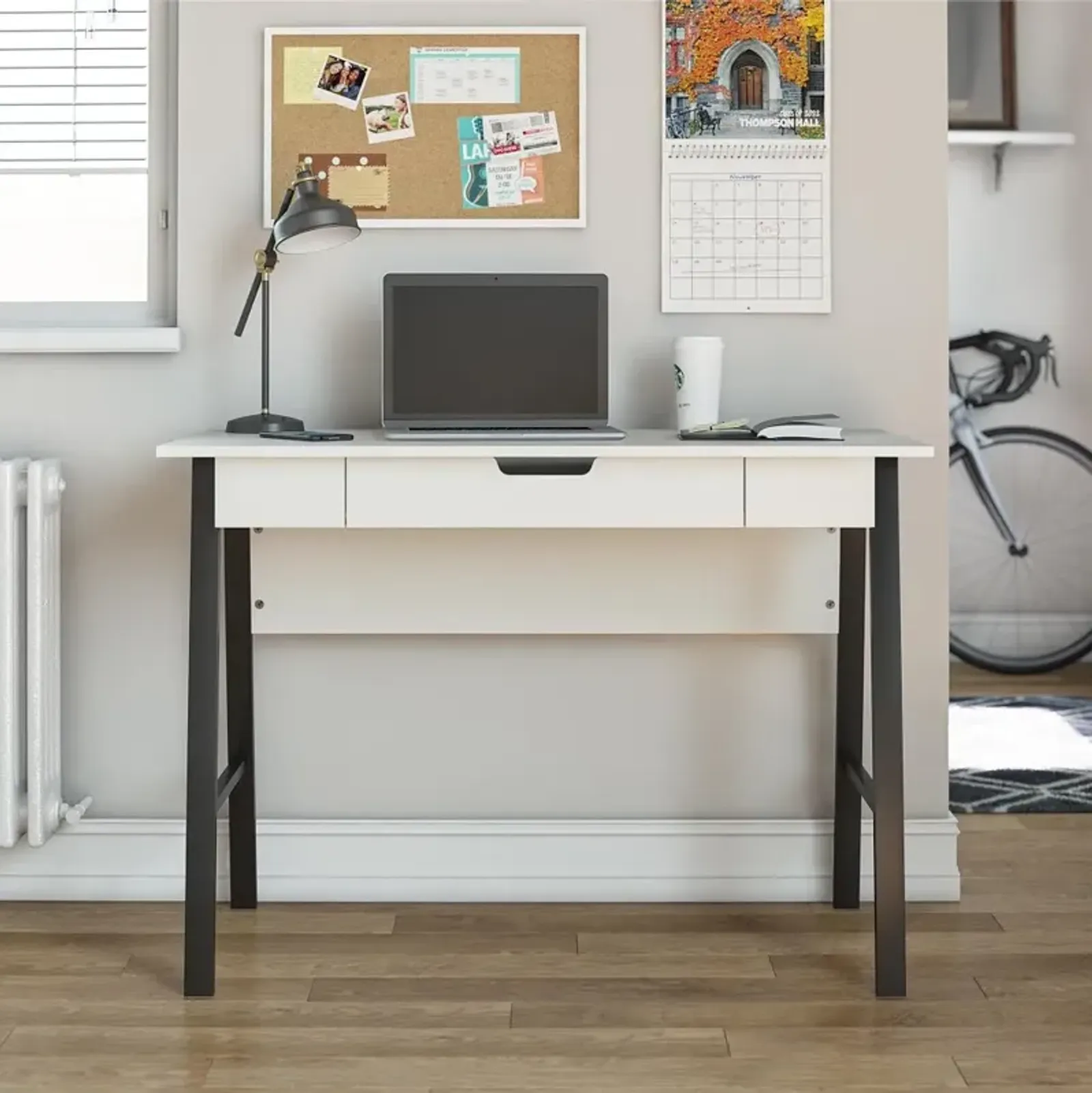 Oxford White Computer Desk with Drawer