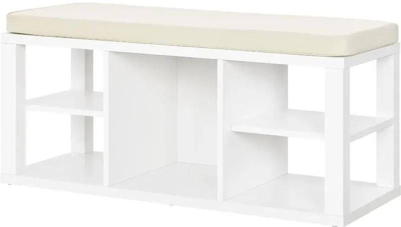 Parsons White Storage Bench