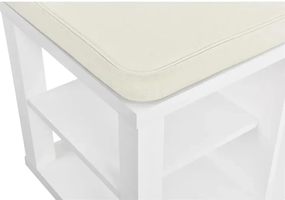 Parsons White Storage Bench