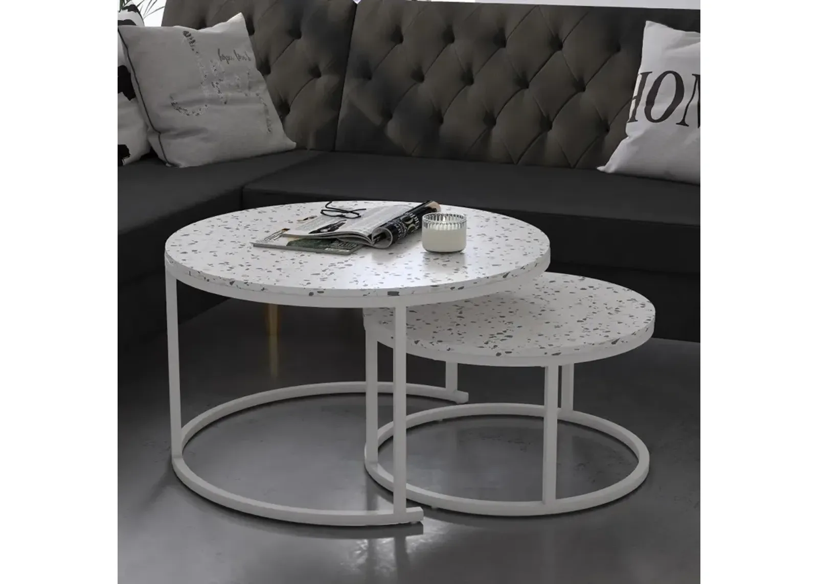 Amelia Terrazzo Nesting Coffee Tables