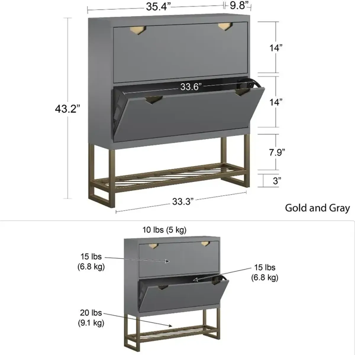 Brielle White Entryway Shoe Storage