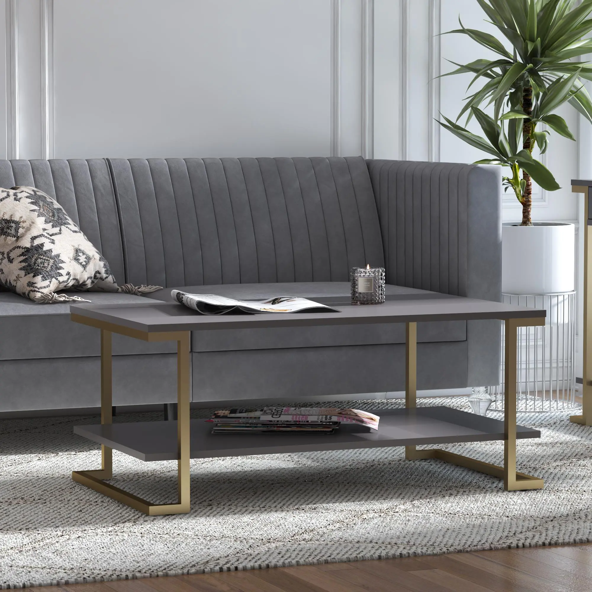 Camila Graphite Gray Coffee Table