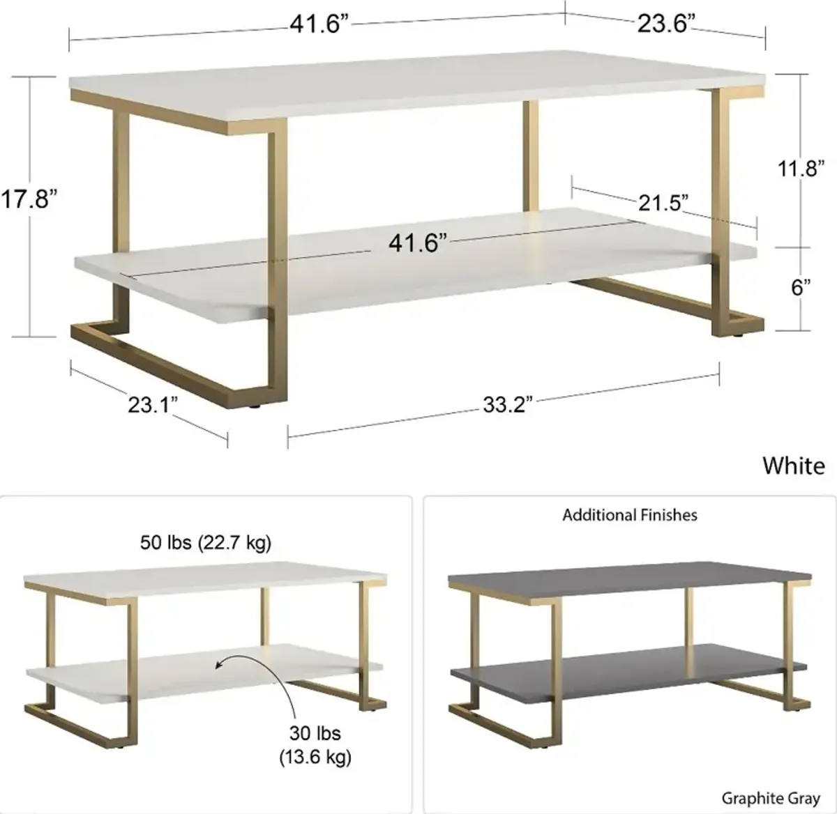 Camila Graphite Gray Coffee Table